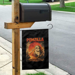 Pomzilla Dog Japanese Art Garden Flag Retro Vintage Dog Lover Pomeranian Pom Monster Kaiju TS10 Print Your Wear