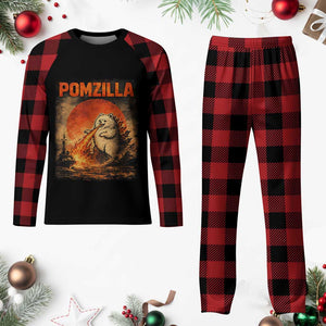 Pomzilla Dog Japanese Art Plaid Pajama Set Retro Vintage Dog Lover Pomeranian Pom Monster Kaiju TS10 Buffalo Plaid Print Your Wear