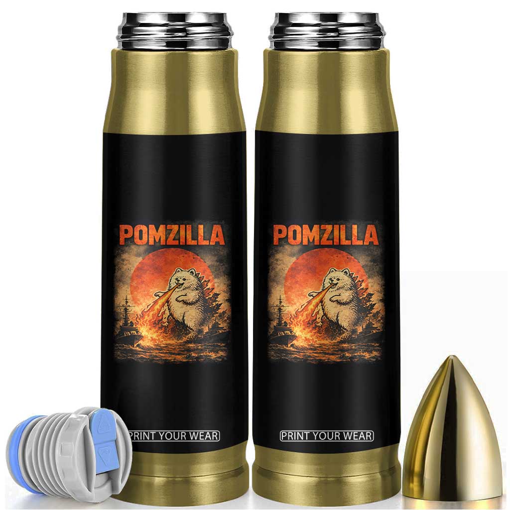 Pomzilla Dog Japanese Art Bullet Tumbler Retro Vintage Dog Lover Pomeranian Pom Monster Kaiju TS10 Black Print Your Wear