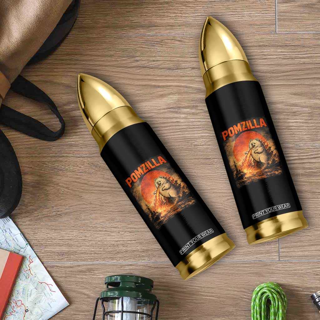 Pomzilla Dog Japanese Art Bullet Tumbler Retro Vintage Dog Lover Pomeranian Pom Monster Kaiju TS10 Print Your Wear