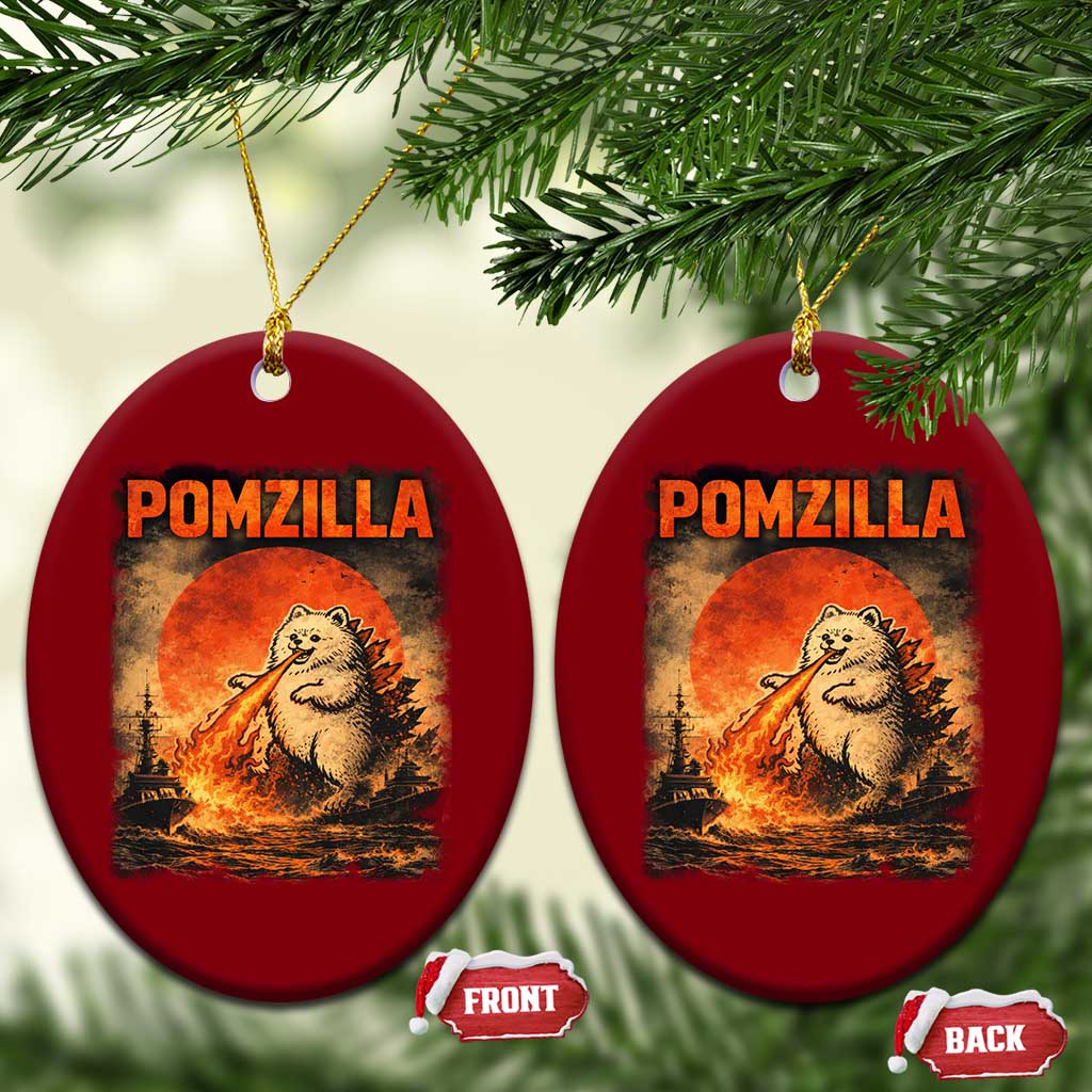 Pomzilla Dog Japanese Art Ceramic Ornament Retro Vintage Dog Lover Pomeranian Pom Monster Kaiju TS10 Print Your Wear
