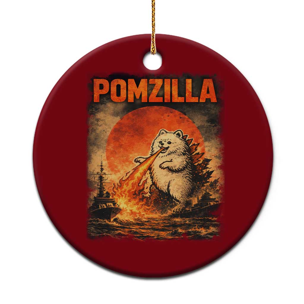 Pomzilla Dog Japanese Art Ceramic Ornament Retro Vintage Dog Lover Pomeranian Pom Monster Kaiju TS10 1pc Red Print Your Wear