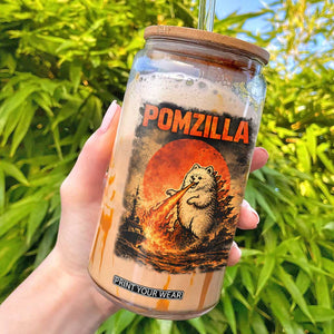 Pomzilla Dog Japanese Art Glass Can Retro Vintage Dog Lover Pomeranian Pom Monster Kaiju TS10 Black Print Your Wear