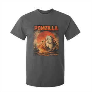 Pomzilla Dog Japanese Art T Shirt For Kid Retro Vintage Dog Lover Pomeranian Pom Monster Kaiju TS10 Dark Heather Print Your Wear