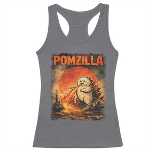 Pomzilla Dog Japanese Art Racerback Tank Top Retro Vintage Dog Lover Pomeranian Pom Monster Kaiju TS10 Charcoal Print Your Wear