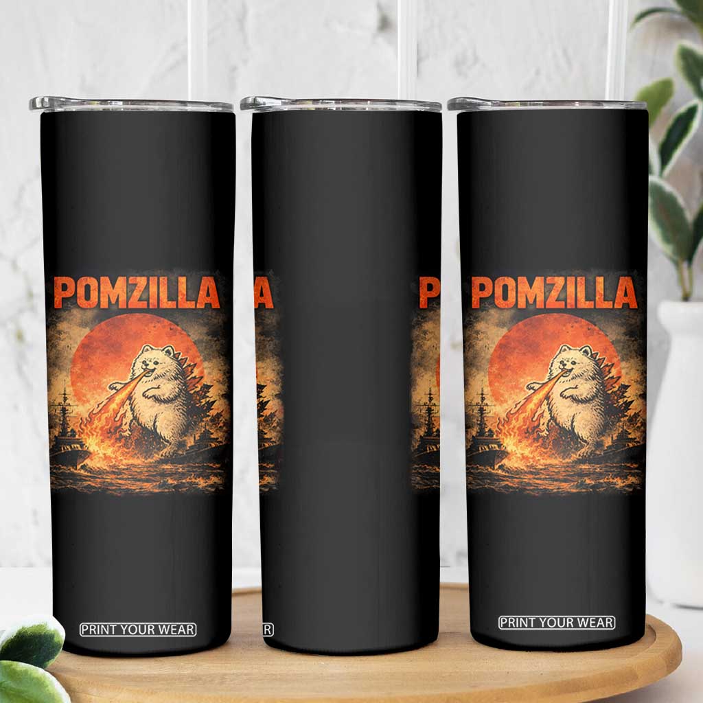 Pomzilla Dog Japanese Art Skinny Tumbler Retro Vintage Dog Lover Pomeranian Pom Monster Kaiju TS10 Print Your Wear