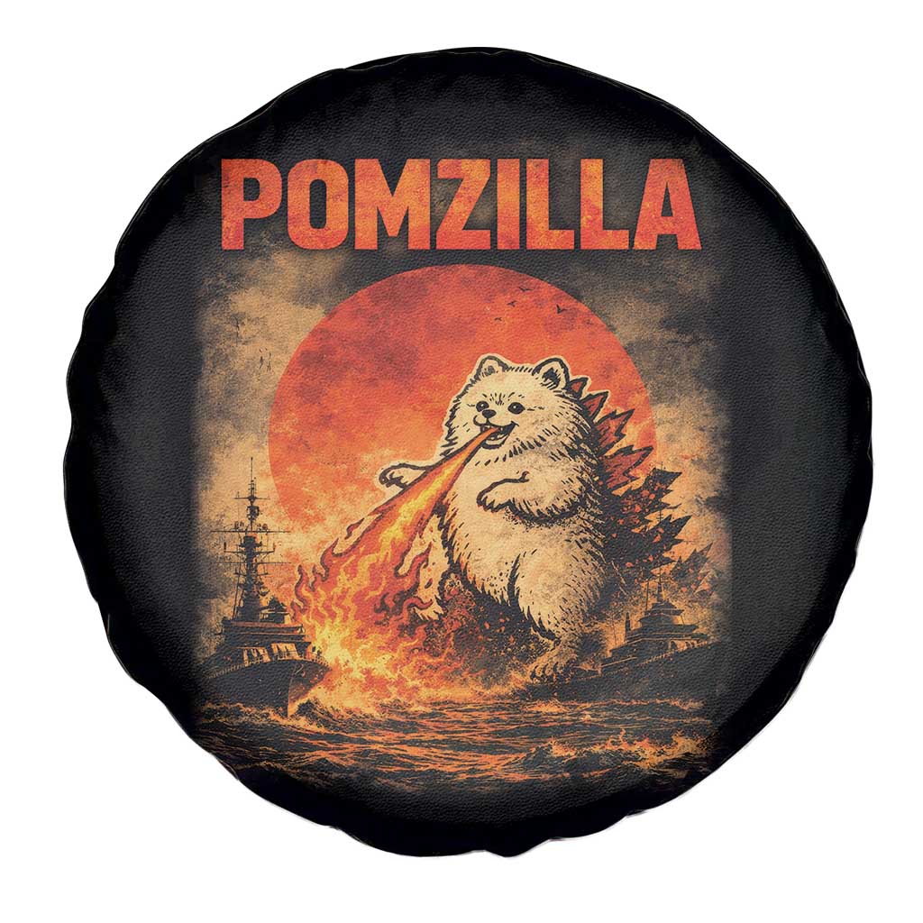 Pomzilla Dog Japanese Art Spare Tire Cover Retro Vintage Dog Lover Pomeranian Pom Monster Kaiju TS10 Print Your Wear