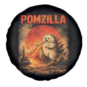 Pomzilla Dog Japanese Art Spare Tire Cover Retro Vintage Dog Lover Pomeranian Pom Monster Kaiju TS10 Print Your Wear