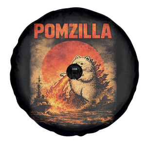 Pomzilla Dog Japanese Art Spare Tire Cover Retro Vintage Dog Lover Pomeranian Pom Monster Kaiju TS10 Print Your Wear