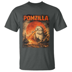 Pomzilla Dog Japanese Art T Shirt Retro Vintage Dog Lover Pomeranian Pom Monster Kaiju TS10 Dark Heather Print Your Wear