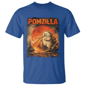 Pomzilla Dog Japanese Art T Shirt Retro Vintage Dog Lover Pomeranian Pom Monster Kaiju TS10 Royal Blue Print Your Wear