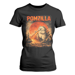 Pomzilla Dog Japanese Art T Shirt For Women Retro Vintage Dog Lover Pomeranian Pom Monster Kaiju TS10 Black Print Your Wear