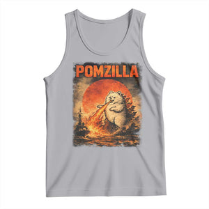 Pomzilla Dog Japanese Art Tank Top Retro Vintage Dog Lover Pomeranian Pom Monster Kaiju TS10 Athletic Heather Print Your Wear