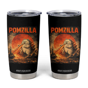 Pomzilla Dog Japanese Art Tumbler Cup Retro Vintage Dog Lover Pomeranian Pom Monster Kaiju TS10 Black Print Your Wear