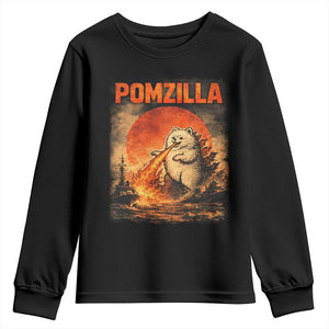 Pomzilla Dog Japanese Art Youth Sweatshirt Retro Vintage Dog Lover Pomeranian Pom Monster Kaiju TS10 Black Print Your Wear