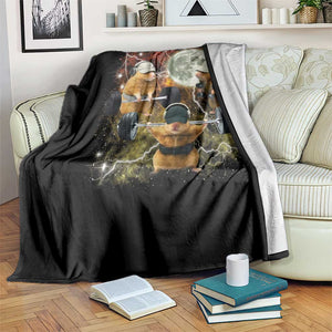 Hamster Deadlift Throw Blanket Funny Cute Rat Fitness Gym Weightlifting Meme TS10 Print Your Wear