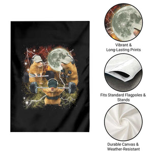 Hamster Deadlift Garden Flag Funny Cute Rat Fitness Gym Weightlifting Meme TS10 Print Your Wear