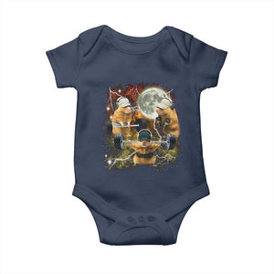 Hamster Deadlift Baby Onesie Funny Cute Rat Fitness Gym Weightlifting Meme TS10 Navy Print Your Wear