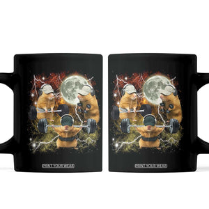 Hamster Deadlift Coffee Mug Funny Cute Rat Fitness Gym Weightlifting Meme TS10 Black Print Your Wear