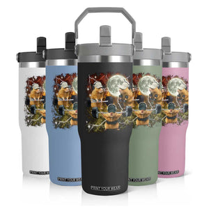 Hamster Deadlift Flip Straw Tumbler Funny Cute Rat Fitness Gym Weightlifting Meme TS10 Print Your Wear
