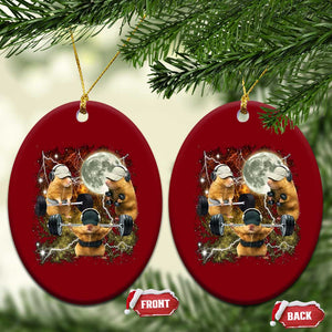 Hamster Deadlift Ceramic Ornament Funny Cute Rat Fitness Gym Weightlifting Meme TS10 Print Your Wear