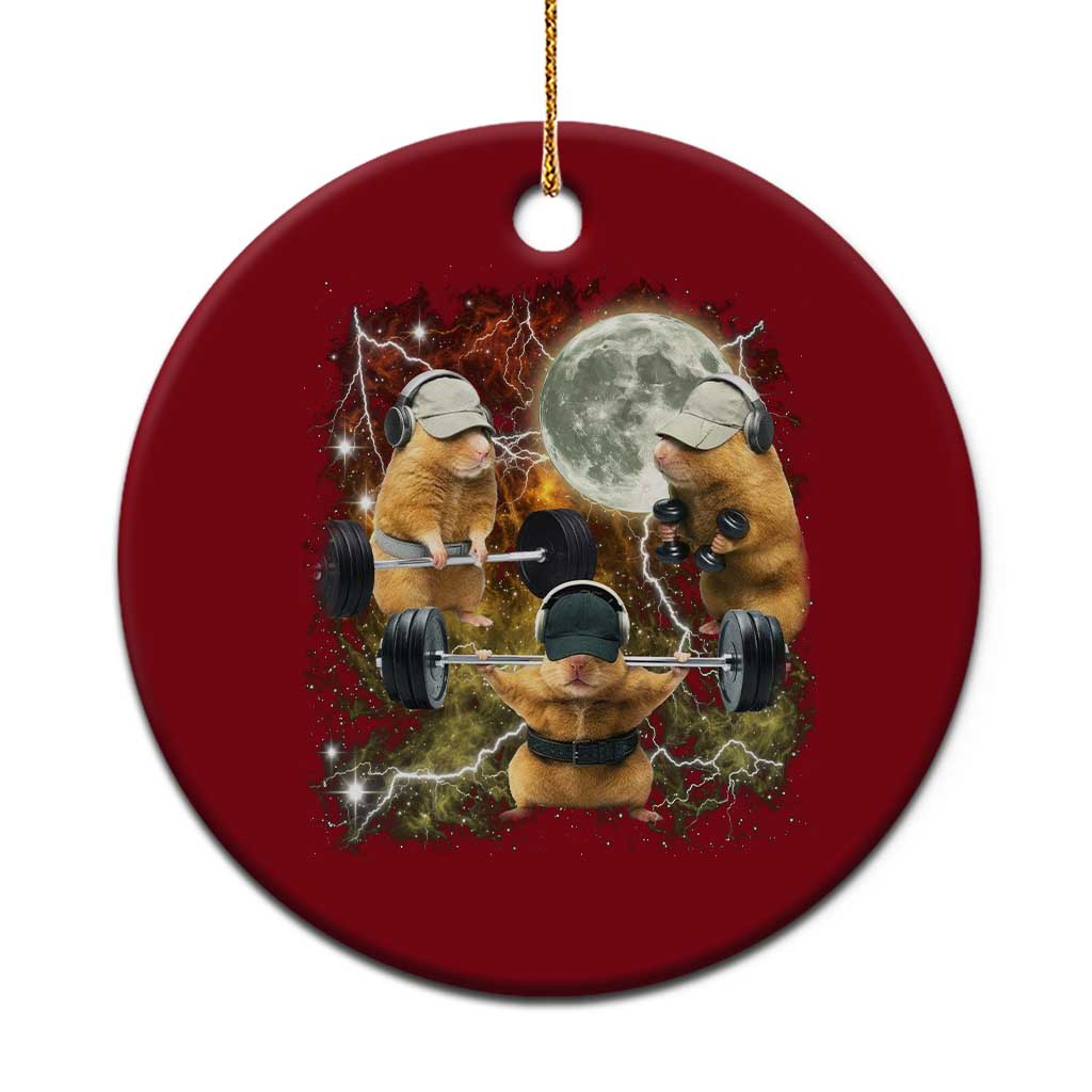 Hamster Deadlift Ceramic Ornament Funny Cute Rat Fitness Gym Weightlifting Meme TS10 1pc Red Print Your Wear
