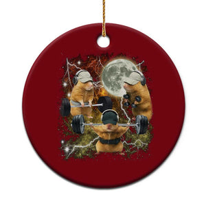 Hamster Deadlift Ceramic Ornament Funny Cute Rat Fitness Gym Weightlifting Meme TS10 1pc Red Print Your Wear