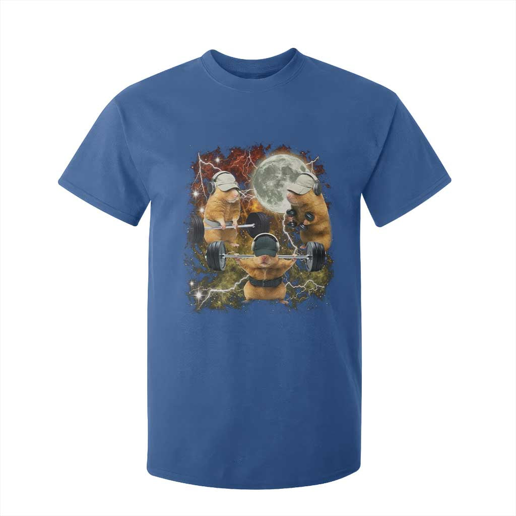 Hamster Deadlift T Shirt For Kid Funny Cute Rat Fitness Gym Weightlifting Meme TS10 Royal Blue Print Your Wear