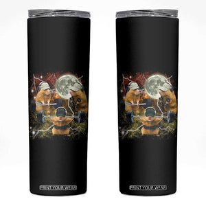 Hamster Deadlift Skinny Tumbler Funny Cute Rat Fitness Gym Weightlifting Meme TS10 Black Print Your Wear
