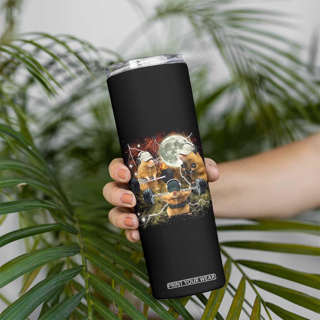Hamster Deadlift Skinny Tumbler Funny Cute Rat Fitness Gym Weightlifting Meme TS10 Print Your Wear