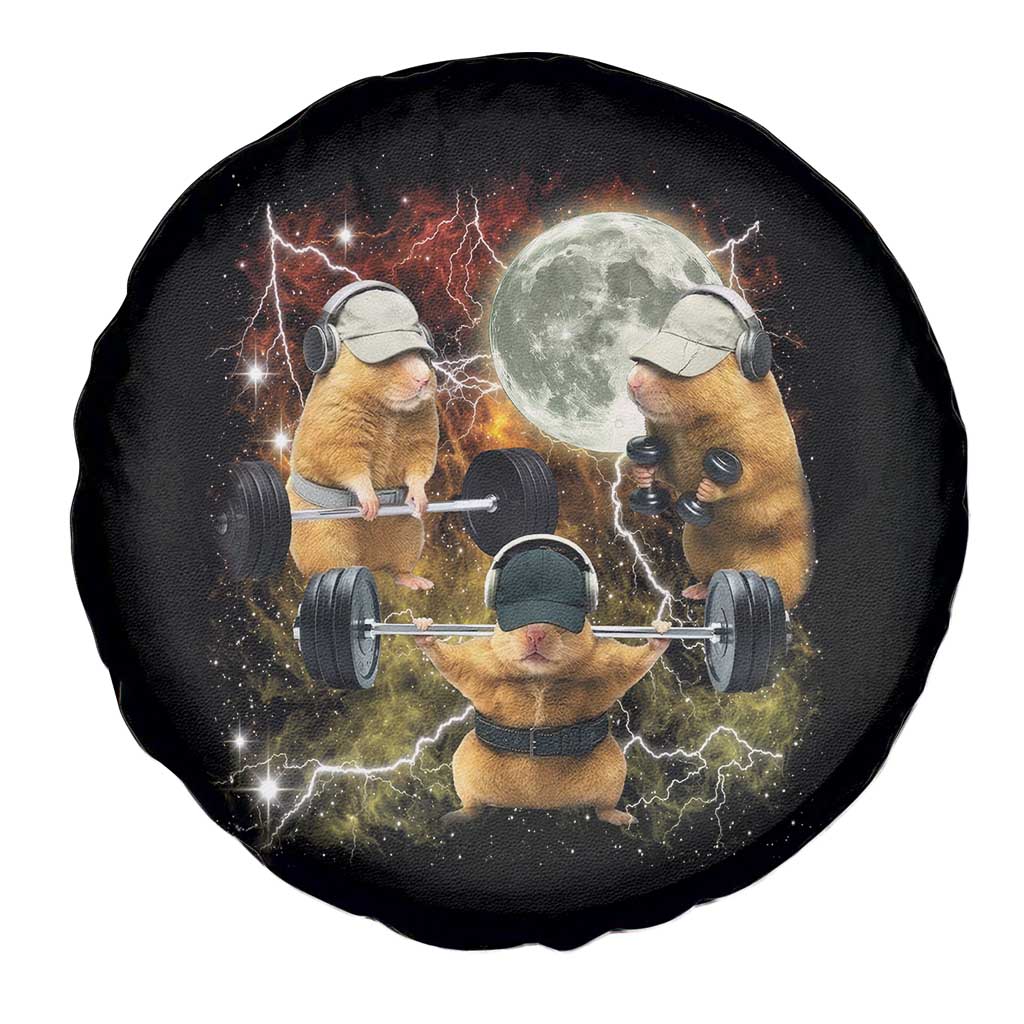 Hamster Deadlift Spare Tire Cover Funny Cute Rat Fitness Gym Weightlifting Meme TS10 Print Your Wear