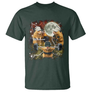Hamster Deadlift T Shirt Funny Cute Rat Fitness Gym Weightlifting Meme TS10 Dark Forest Green Print Your Wear