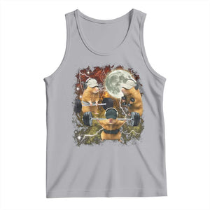 Hamster Deadlift Tank Top Funny Cute Rat Fitness Gym Weightlifting Meme TS10 Athletic Heather Print Your Wear