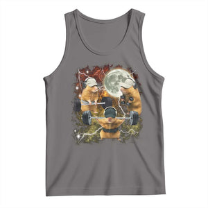Hamster Deadlift Tank Top Funny Cute Rat Fitness Gym Weightlifting Meme TS10 Deep Heather Print Your Wear