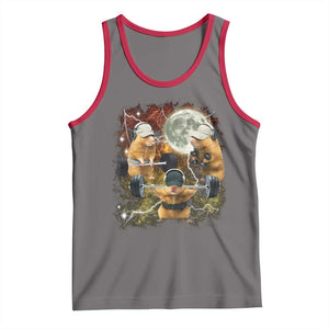 Hamster Deadlift Tank Top Funny Cute Rat Fitness Gym Weightlifting Meme TS10 Deep Heather Red Print Your Wear
