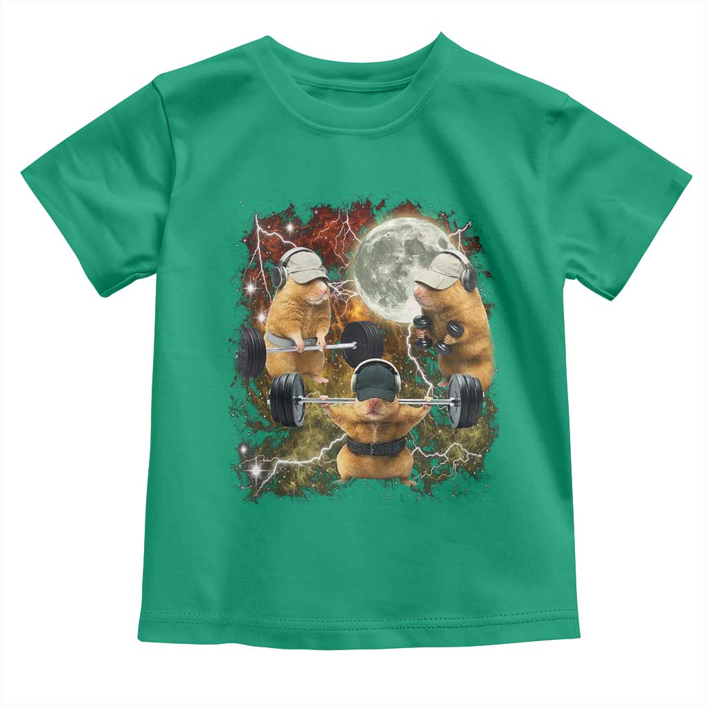 Hamster Deadlift Toddler T Shirt Funny Cute Rat Fitness Gym Weightlifting Meme TS10 Irish Green Print Your Wear