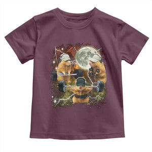Hamster Deadlift Toddler T Shirt Funny Cute Rat Fitness Gym Weightlifting Meme TS10 Maroon Print Your Wear