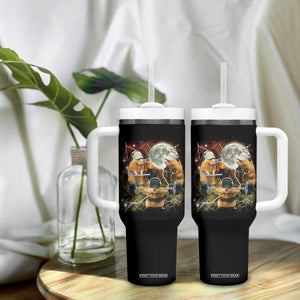 Hamster Deadlift Tumbler With Handle Funny Cute Rat Fitness Gym Weightlifting Meme TS10 Print Your Wear