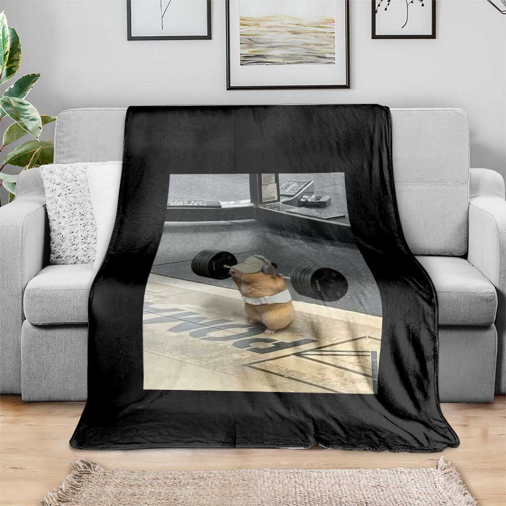 Hamster Gym Throw Blanket Funny Rat Workout Weightlifting Pump Cover TS10 Print Your Wear