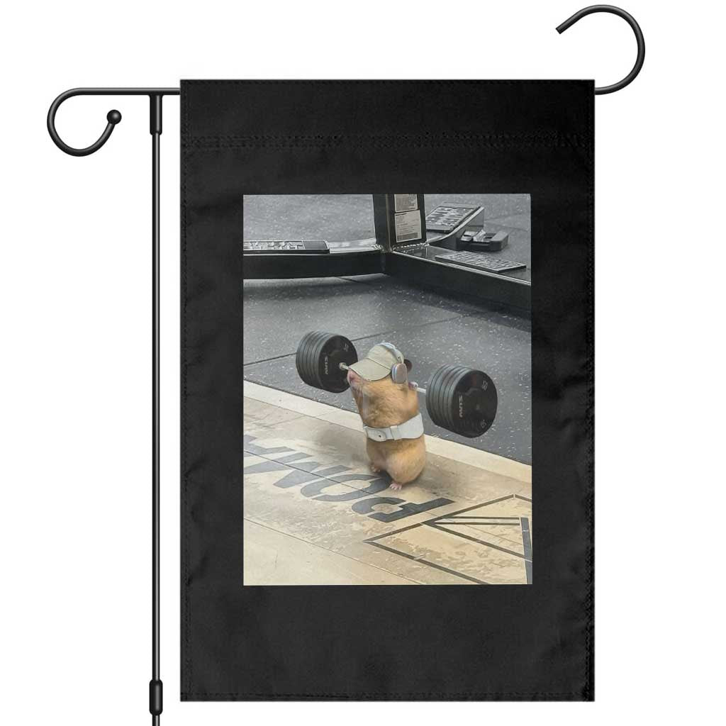 Hamster Gym Garden Flag Funny Rat Workout Weightlifting Pump Cover TS10 Black Print Your Wear