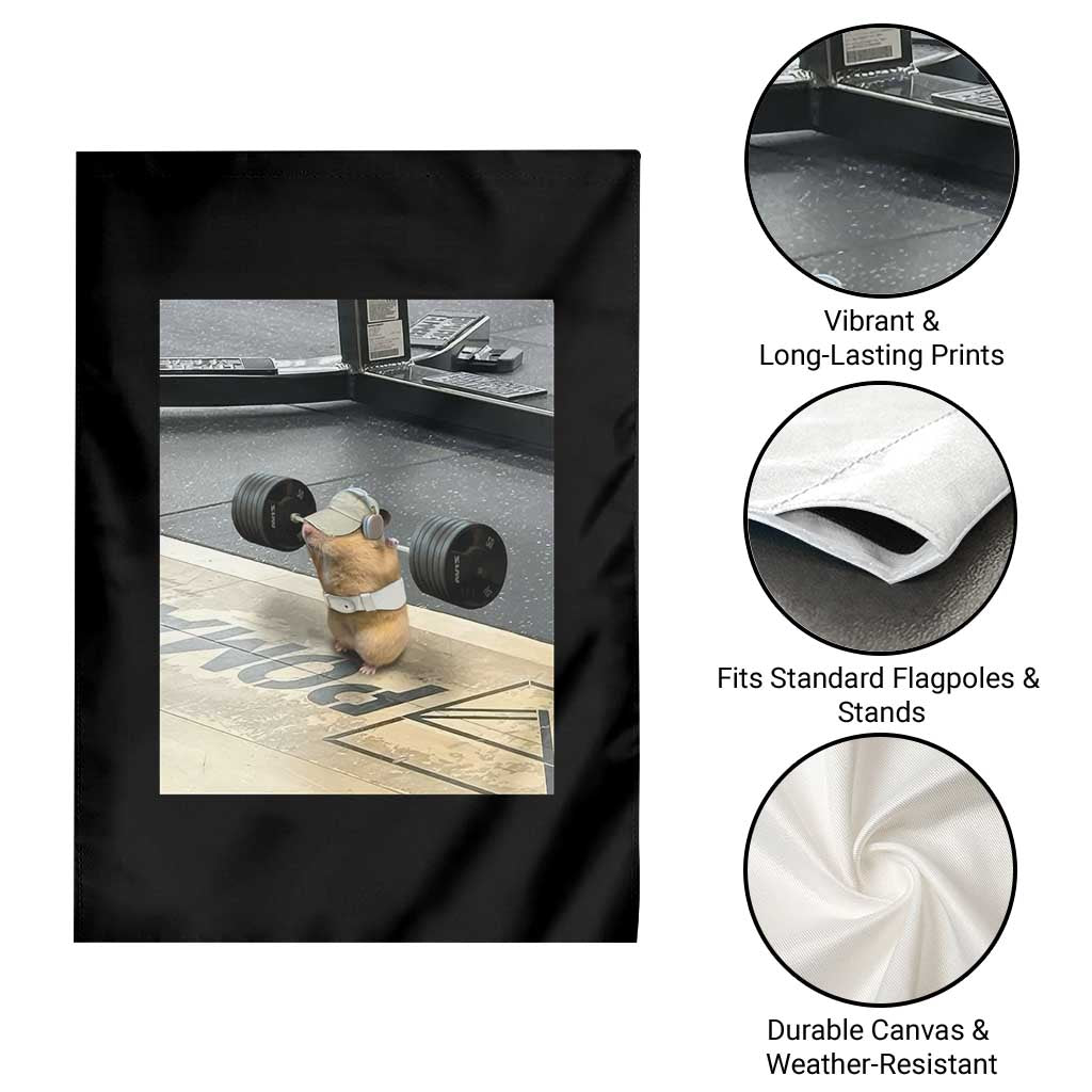 Hamster Gym Garden Flag Funny Rat Workout Weightlifting Pump Cover TS10 Print Your Wear