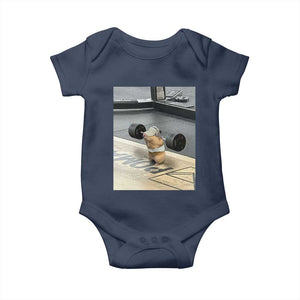 Hamster Gym Baby Onesie Funny Rat Workout Weightlifting Pump Cover TS10 Navy Print Your Wear