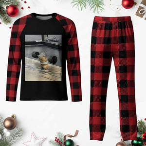 Hamster Gym Plaid Pajama Set Funny Rat Workout Weightlifting Pump Cover TS10 Buffalo Plaid Print Your Wear