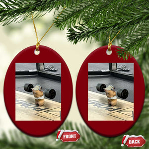 Hamster Gym Ceramic Ornament Funny Rat Workout Weightlifting Pump Cover TS10 Print Your Wear
