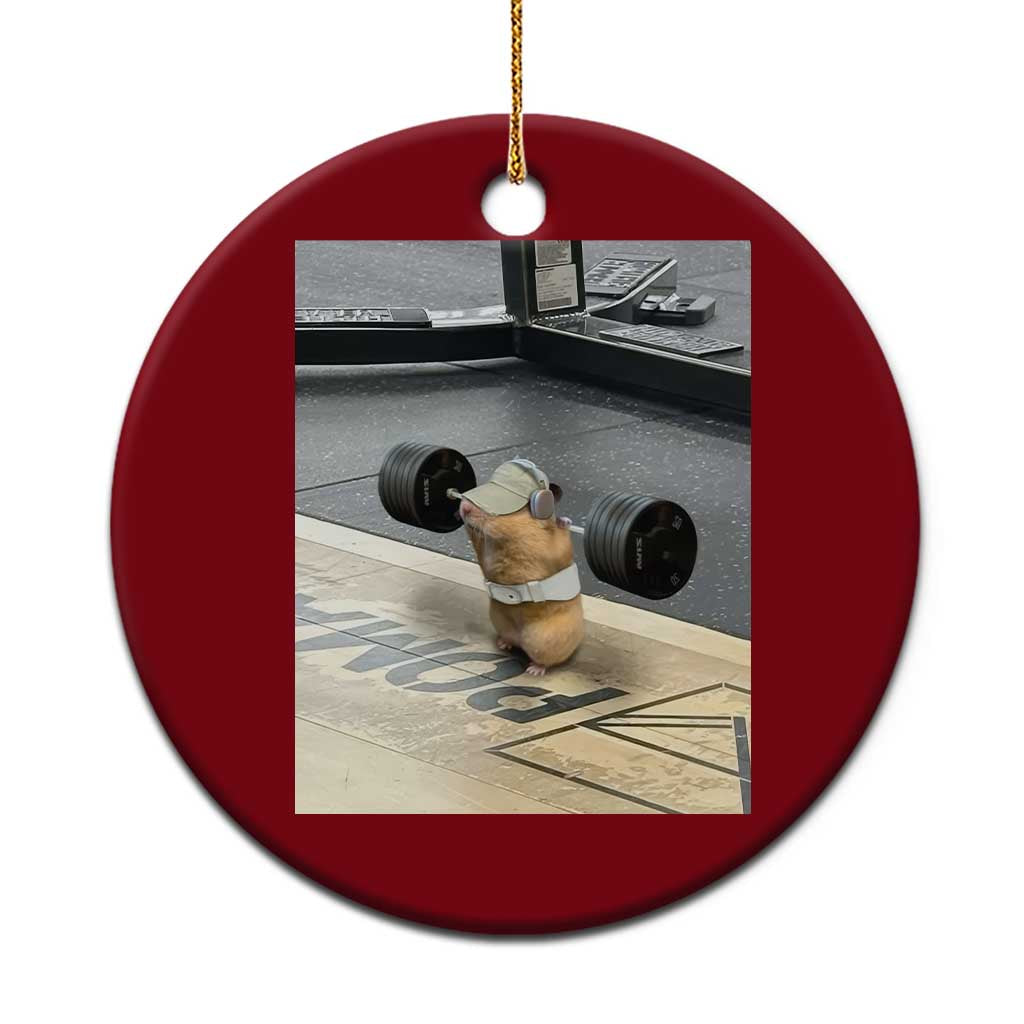 Hamster Gym Ceramic Ornament Funny Rat Workout Weightlifting Pump Cover TS10 1pc Red Print Your Wear