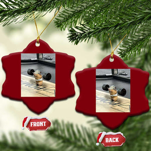 Hamster Gym Ceramic Ornament Funny Rat Workout Weightlifting Pump Cover TS10 Print Your Wear