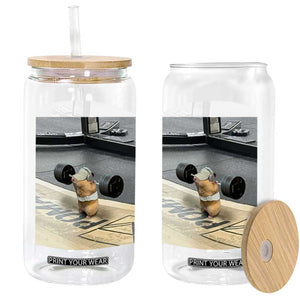 Hamster Gym Glass Can Funny Rat Workout Weightlifting Pump Cover TS10 Print Your Wear