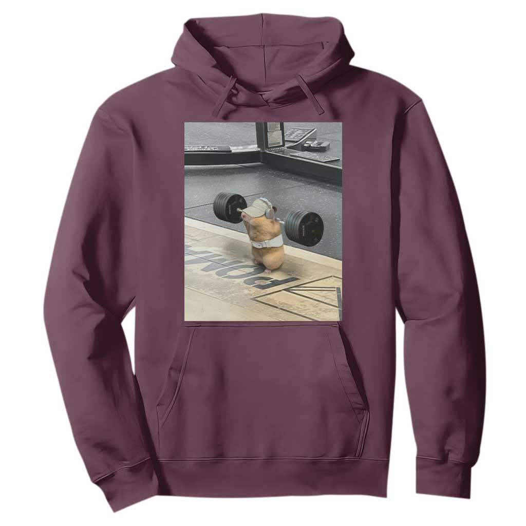 Hamster Gym Hoodie Funny Rat Workout Weightlifting Pump Cover TS10 Maroon Print Your Wear