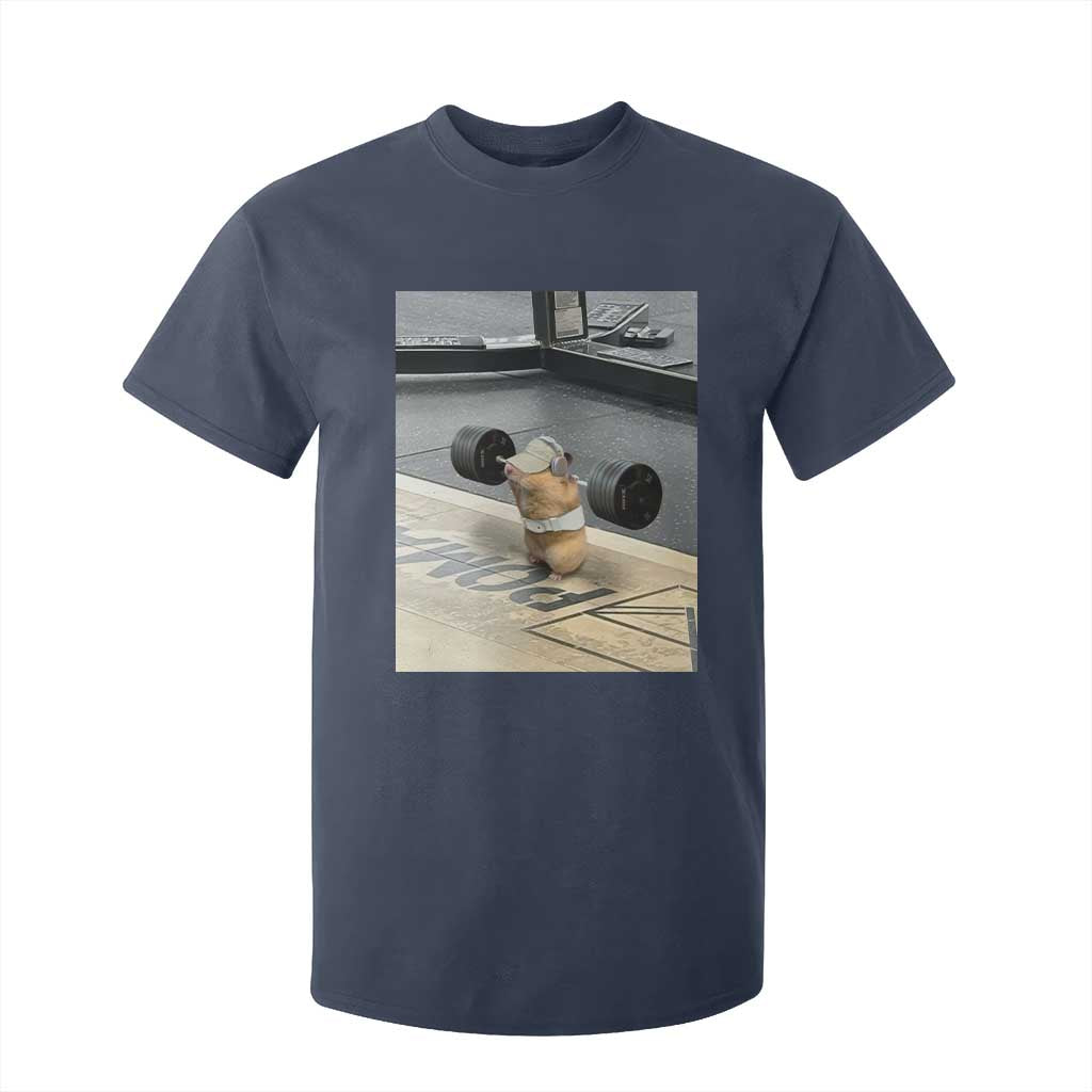 Hamster Gym T Shirt For Kid Funny Rat Workout Weightlifting Pump Cover TS10 Navy Print Your Wear