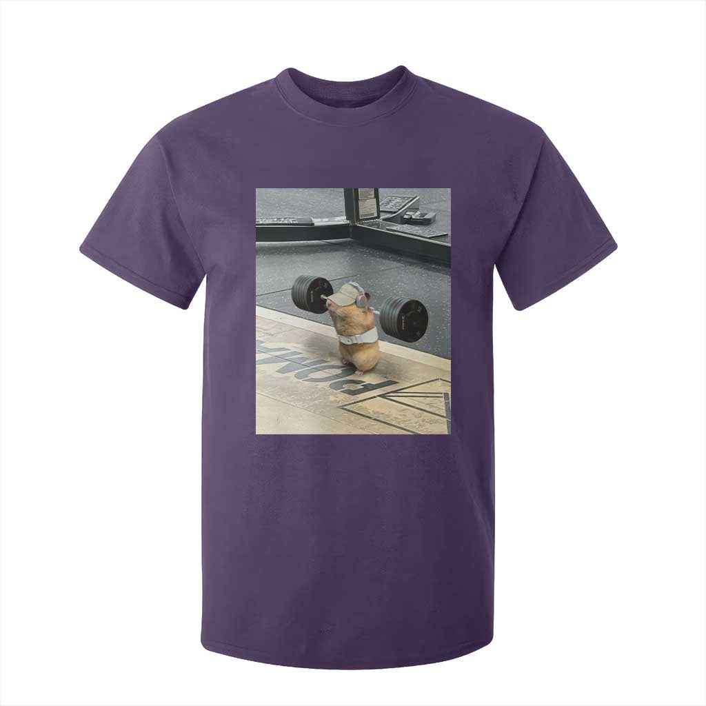 Hamster Gym T Shirt For Kid Funny Rat Workout Weightlifting Pump Cover TS10 Purple Print Your Wear